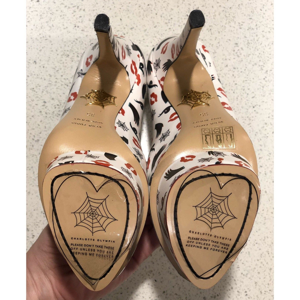 Charlotte Olympia White Dolly Platform Heels 35 5 - Picture 7 of 8